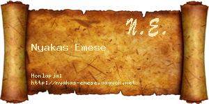 Nyakas Emese névjegykártya